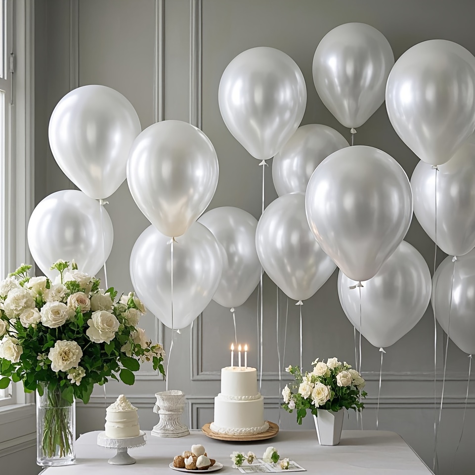 Wedding Ceremony Supply - İnci Beyazı Balon Seti, Doğum Günleri,