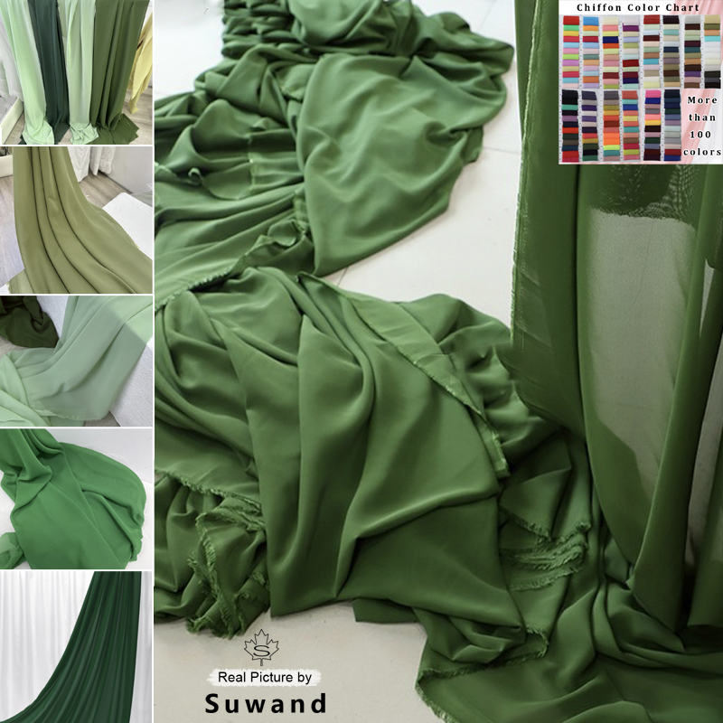 Wedding Backdrop Curtain - Zeytin yeşil şifon kumaş gelin düğün