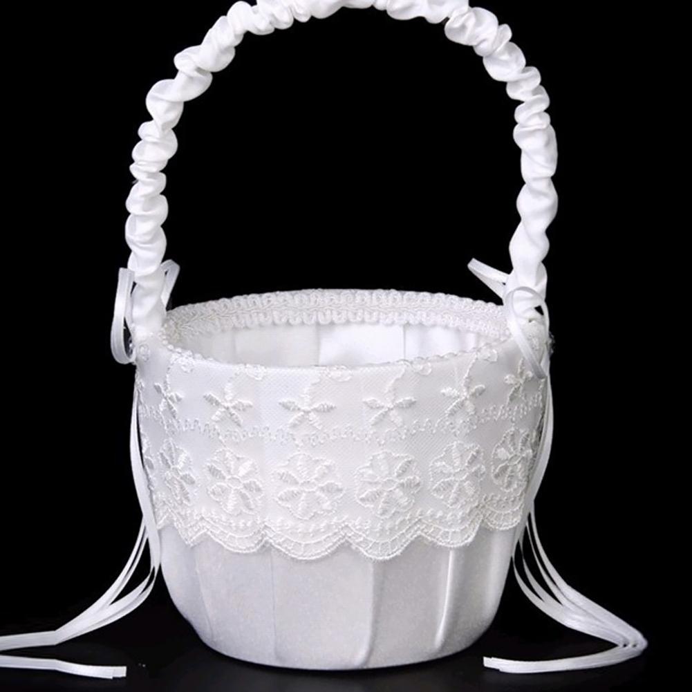 Flower Girl Basket - Düğün töreni parti gül çiçek kız