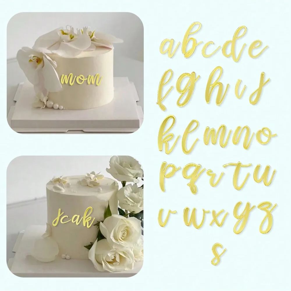 Wedding Z - 1 takım Altın Ayna Akrilik A-Z