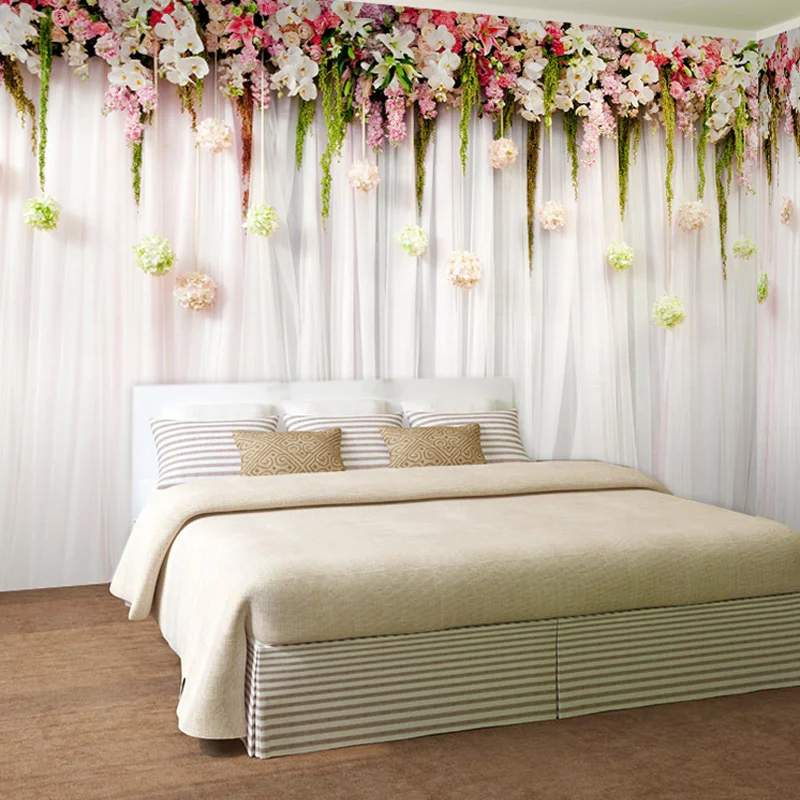 Wedding Backdrop Curtain - Özel Duvar Bezi Moda Çiçekler Perde