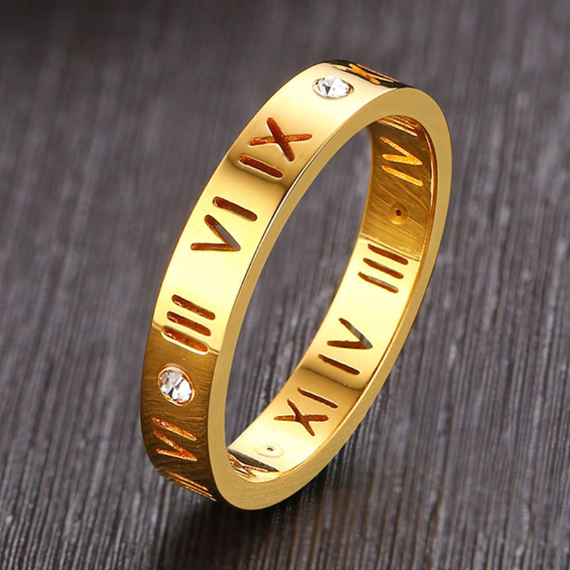 Wedding Z - Hollow roma sayısal halka paslanmaz çelik