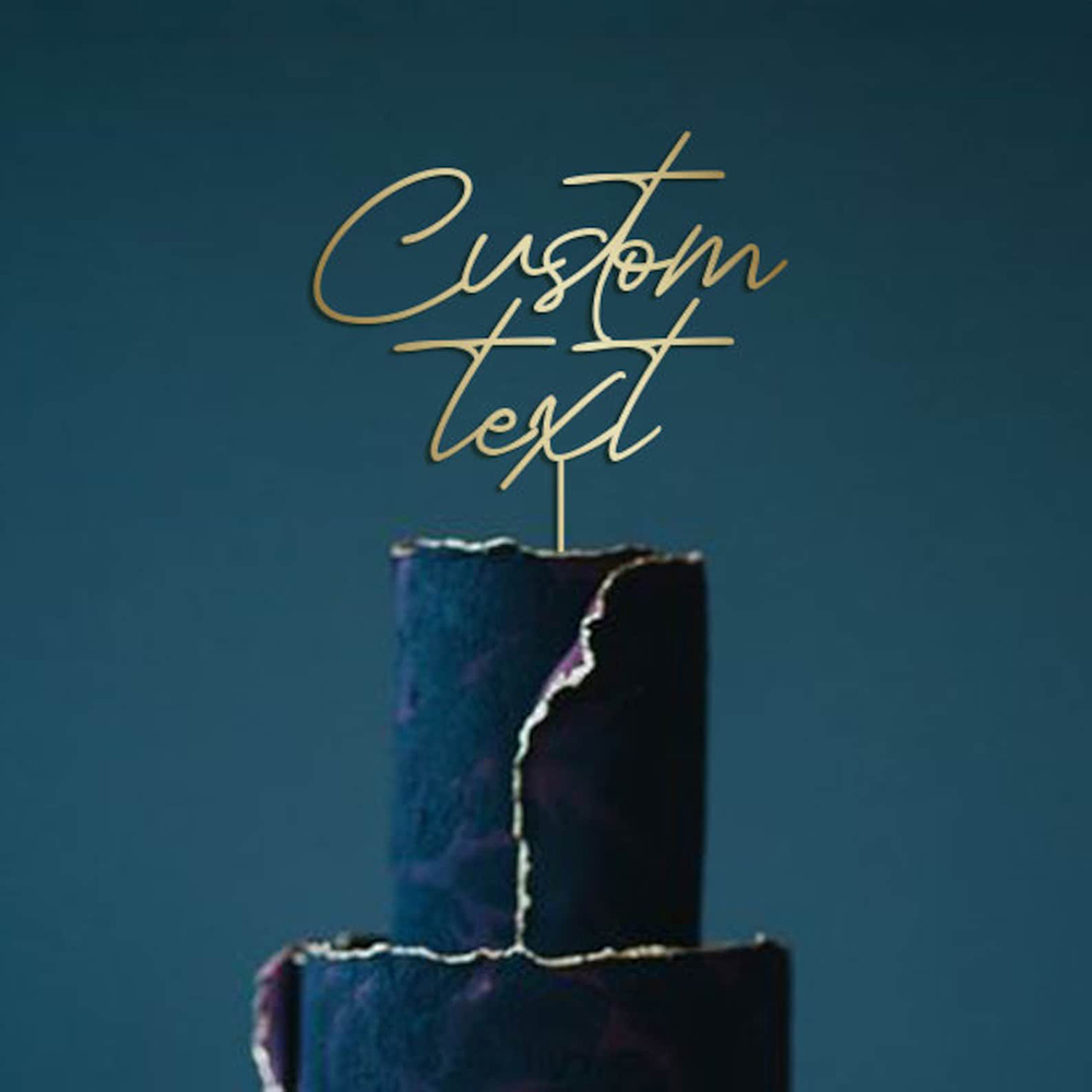 Özel Metin Altın Akrilik Kek T - Wedding Ceremony Supply incelemesi ve fiyatı