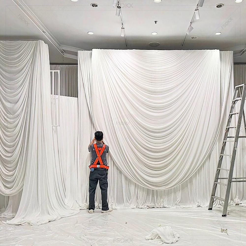 FSDKX Ucuz Beyaz Buz İpek Kuma - Wedding Backdrop Curtain incelemesi ve fiyatı