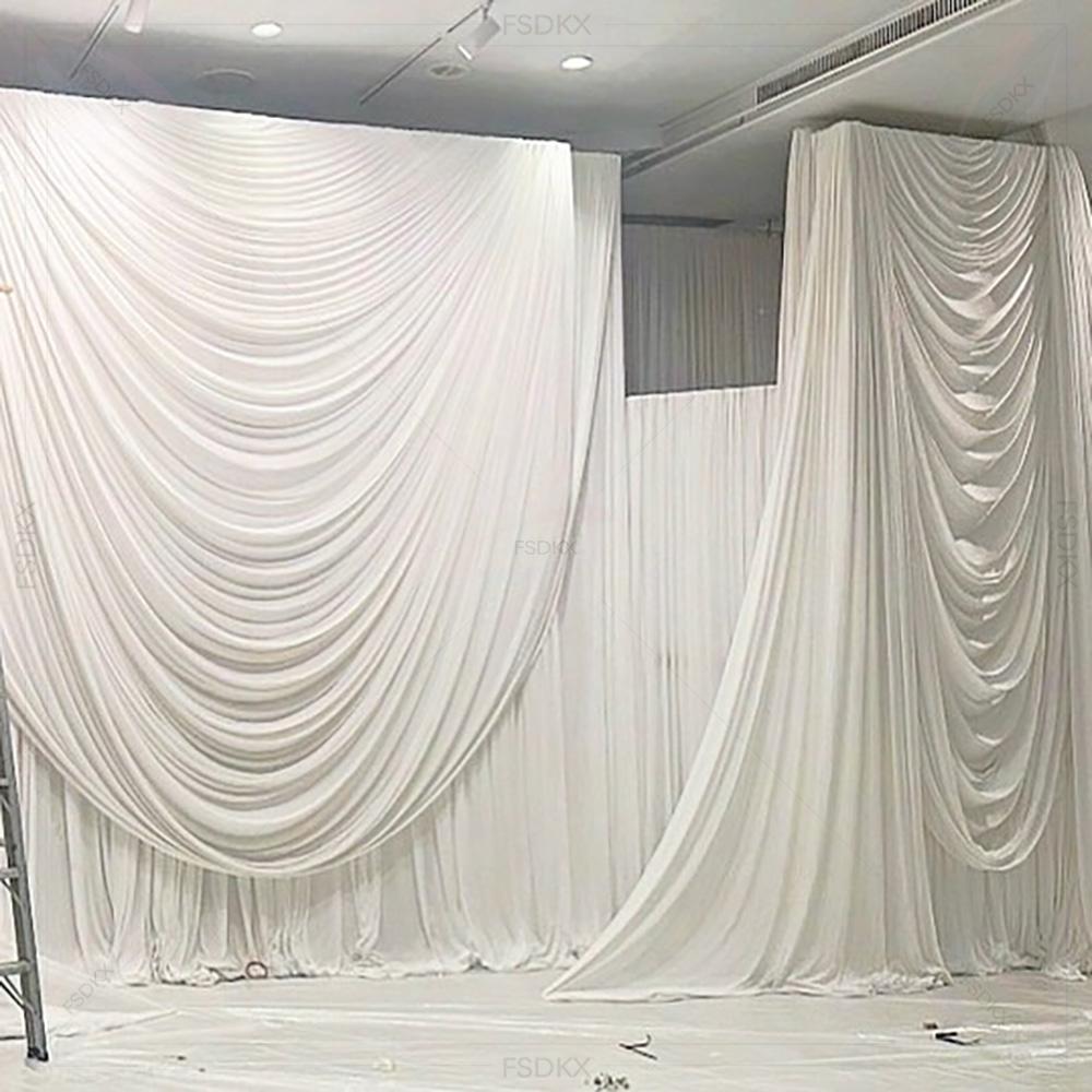 FSDKX Ucuz Beyaz Buz İpek Kuma - Wedding Backdrop Curtain incelemesi ve fiyatı