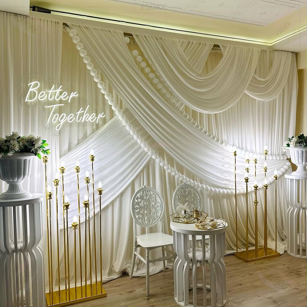 FSDKX Ucuz Beyaz Buz İpek Kuma - Wedding Backdrop Curtain incelemesi ve fiyatı