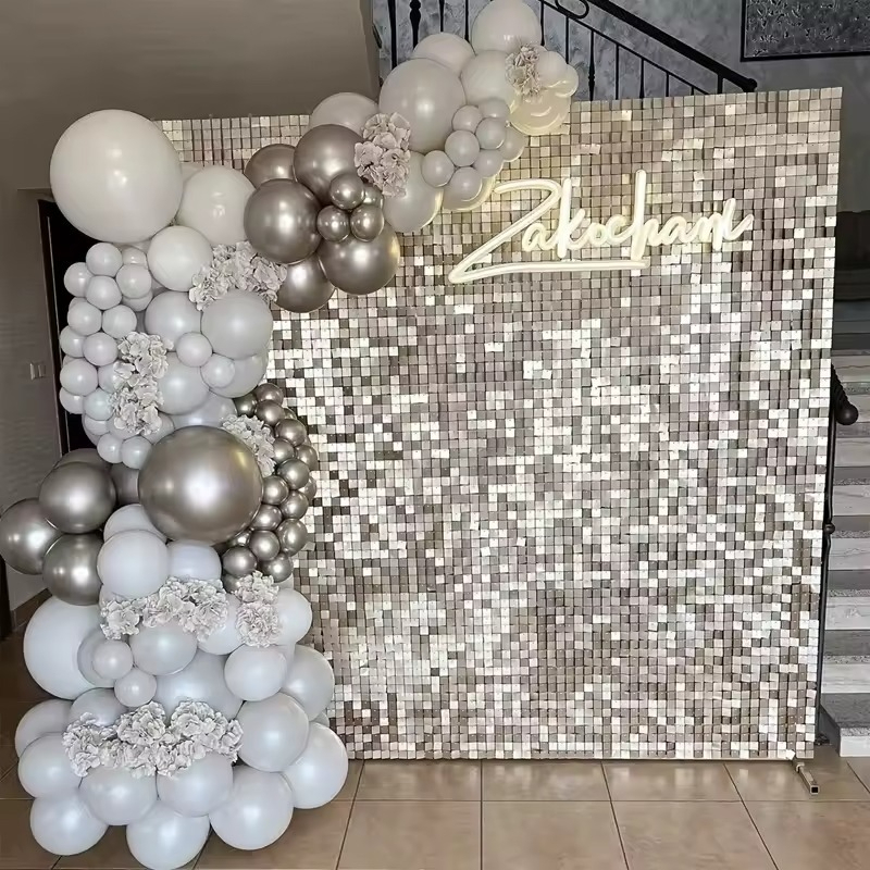 1/2/6/10 adet gümüş/altın/siya - Wedding Backdrop Curtain incelemesi ve fiyatı