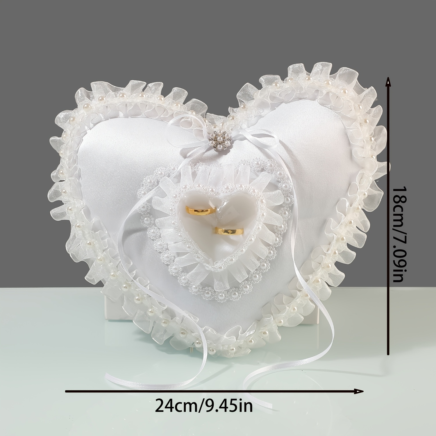 Beyaz Kalp Şeklinde Alyans Yas - Wedding Ceremony Supply incelemesi ve fiyatı