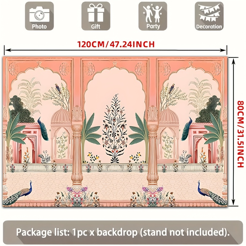 Süslü Mughal Çiçekli Tavus Kuş - Wedding Backdrop Curtain incelemesi ve fiyatı