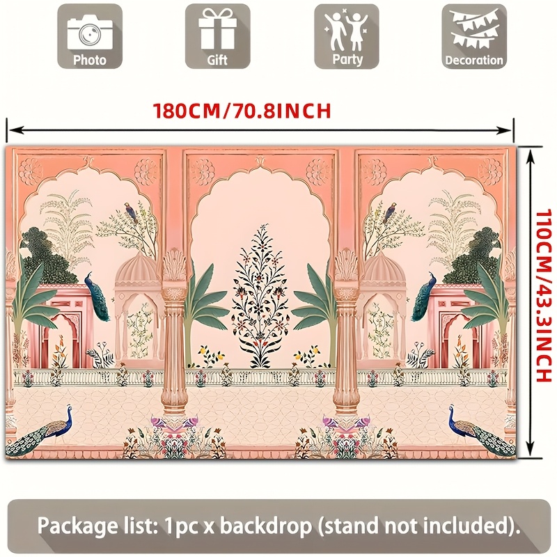 Süslü Mughal Çiçekli Tavus Kuş - Wedding Backdrop Curtain incelemesi ve fiyatı