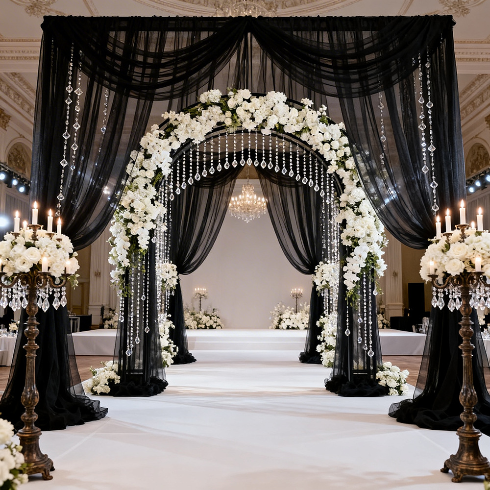 Ekstra Uzun Yarı Saydam Tül Ga - Wedding Backdrop Curtain incelemesi ve fiyatı